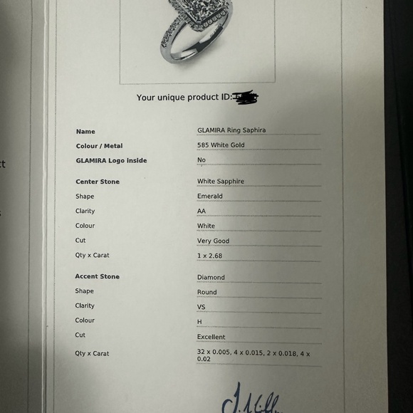 14K White Gold Engagement Ring - Picture 2 of 4